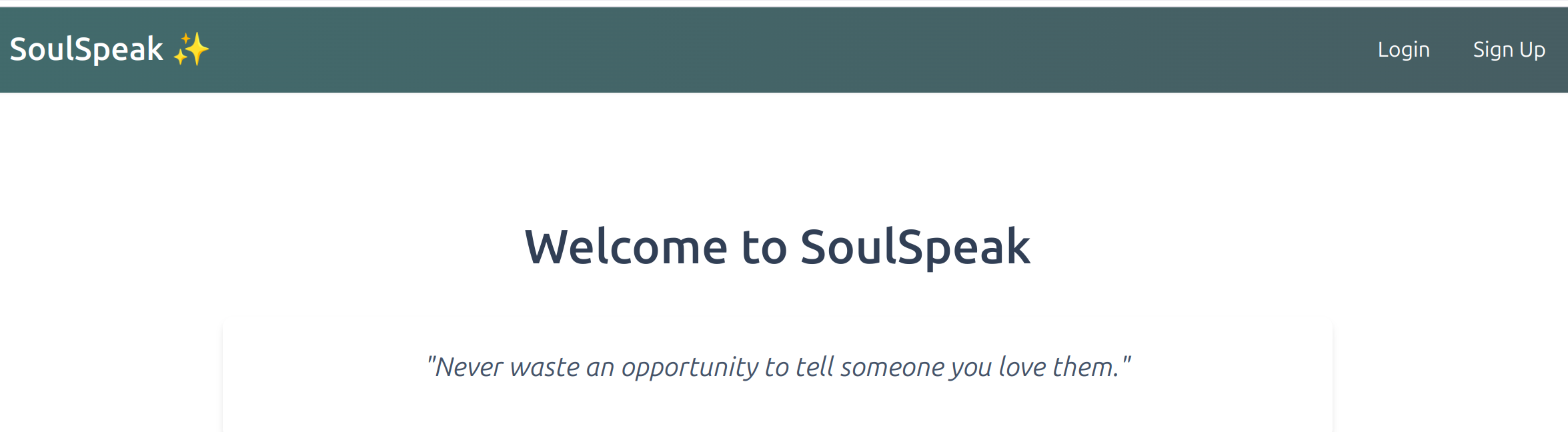 Soul Speak Snapshot